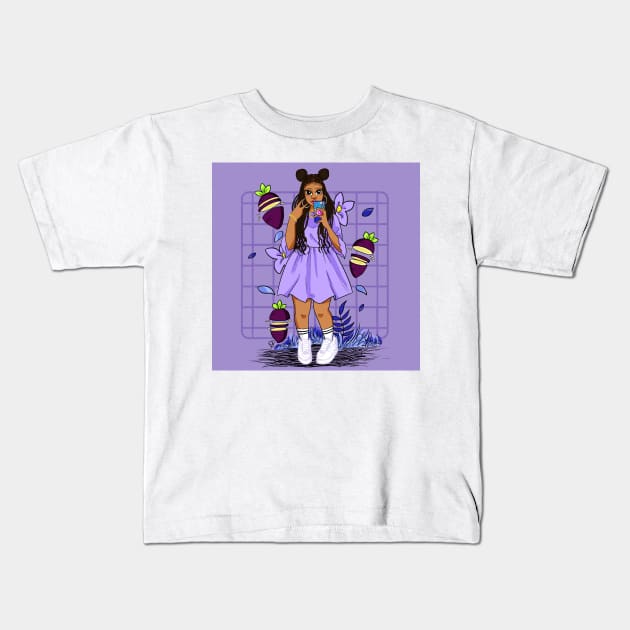 Taro Tea Kids T-Shirt by aliyahart